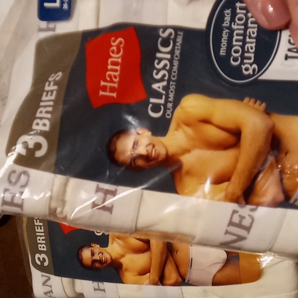 NWT Hanes Men's Sz Large (36-38) White 100% Cotton Briefs 3 Pack - Picture 10 of 10